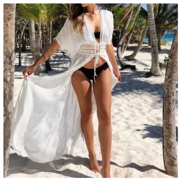 White Nights Beach Kimono Maxi Dress - Picture 11 of 12